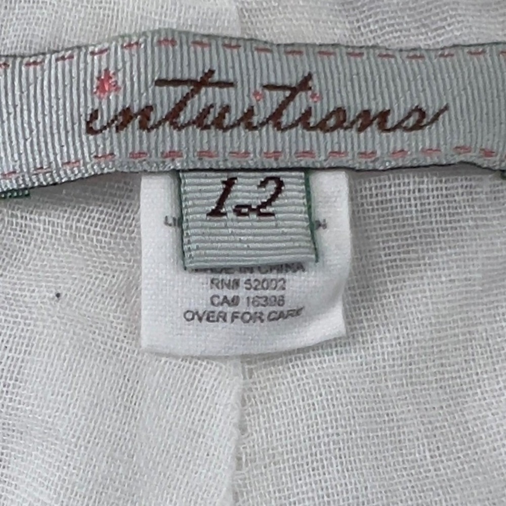 Intuitions Womens 12 White Linen Blend Maxi Skirt Eyelet Lace Trim Boho Fairy - Picture 6 of 13